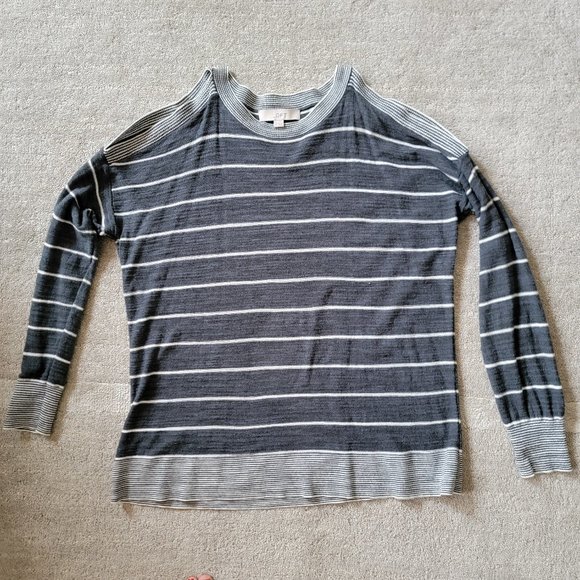 Loft Blue Striped Sweater - Picture 2 of 4